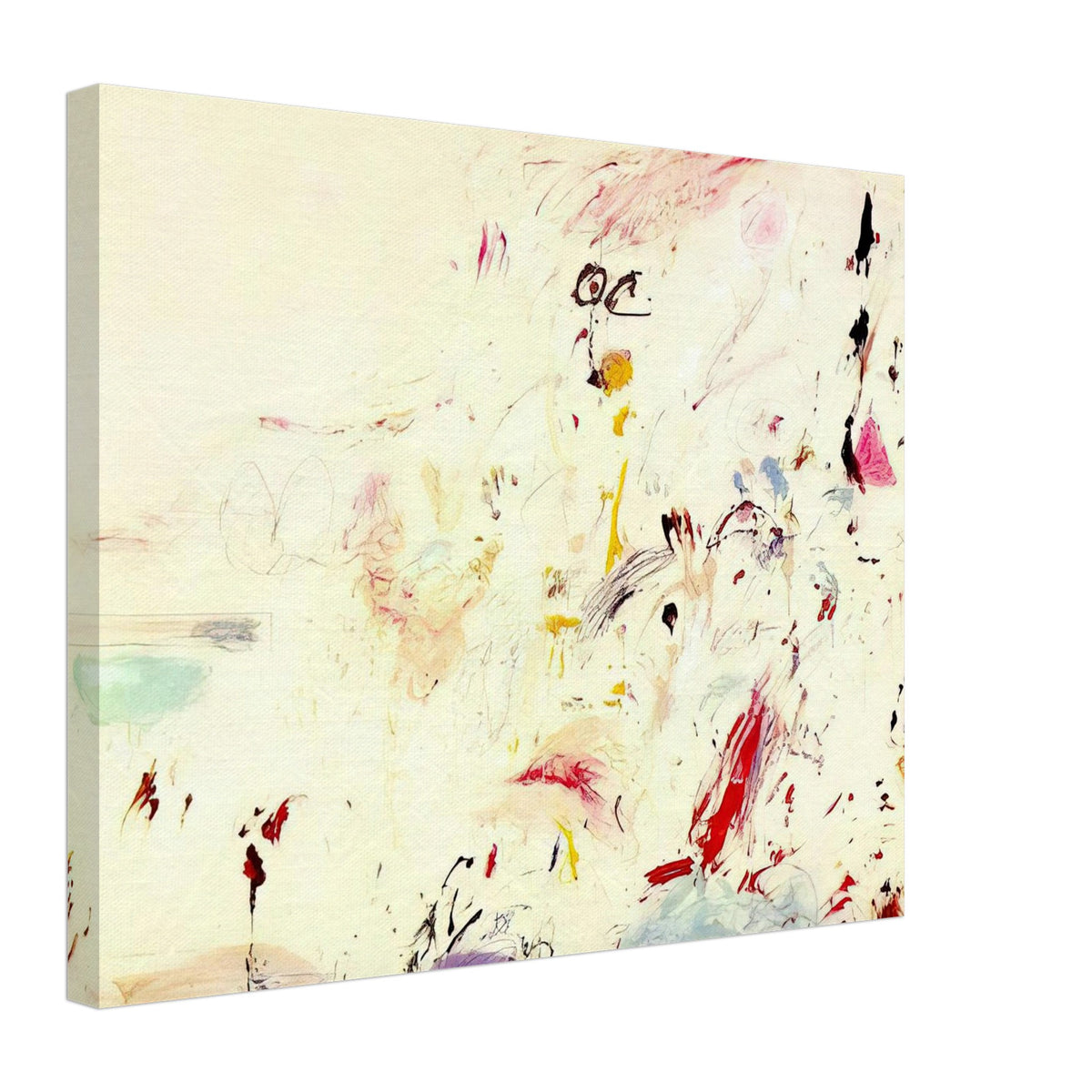 Bay of Naples by Cy Twombly canvas print, 60 × 90 cm / 24 × 36 in: a luminous cream background covered with delicate lines, spontaneous marks….