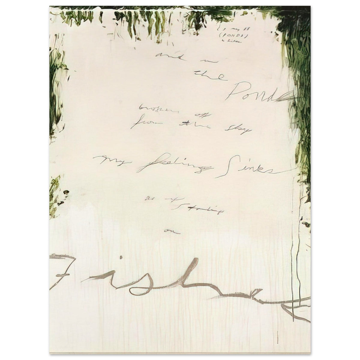 Untitled (A Painting in Nine Parts), Part I by Cy Twombly, poster, pale, almost white surface, 40x50 cm (16x20 in)
