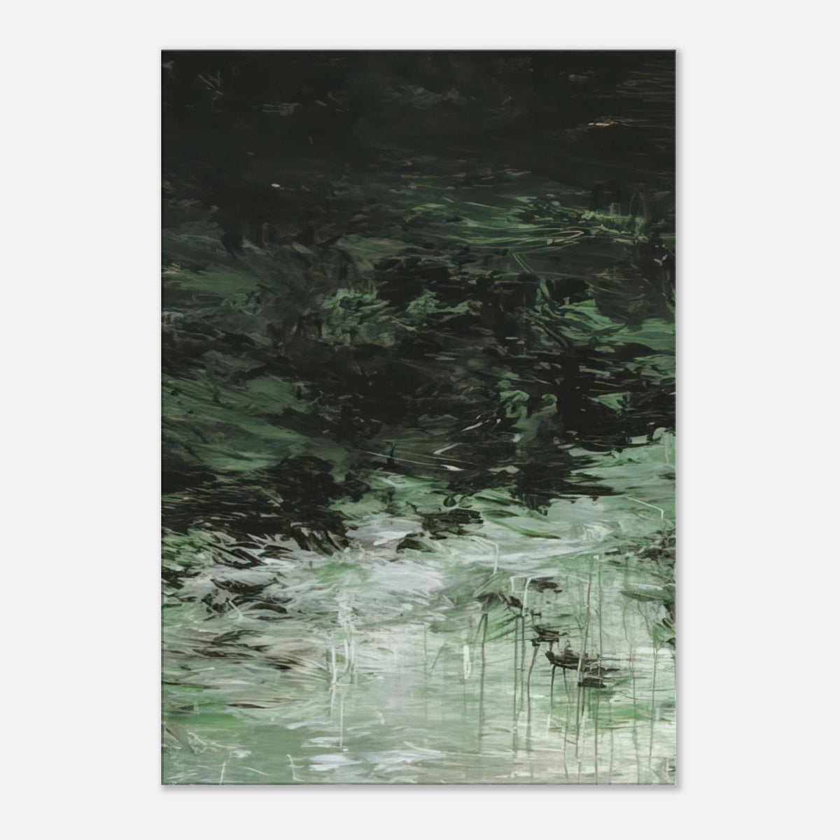 Untitled (A Painting in Nine Parts), Part VIII by Cy Twombly, canvas print, deep forest green, olive