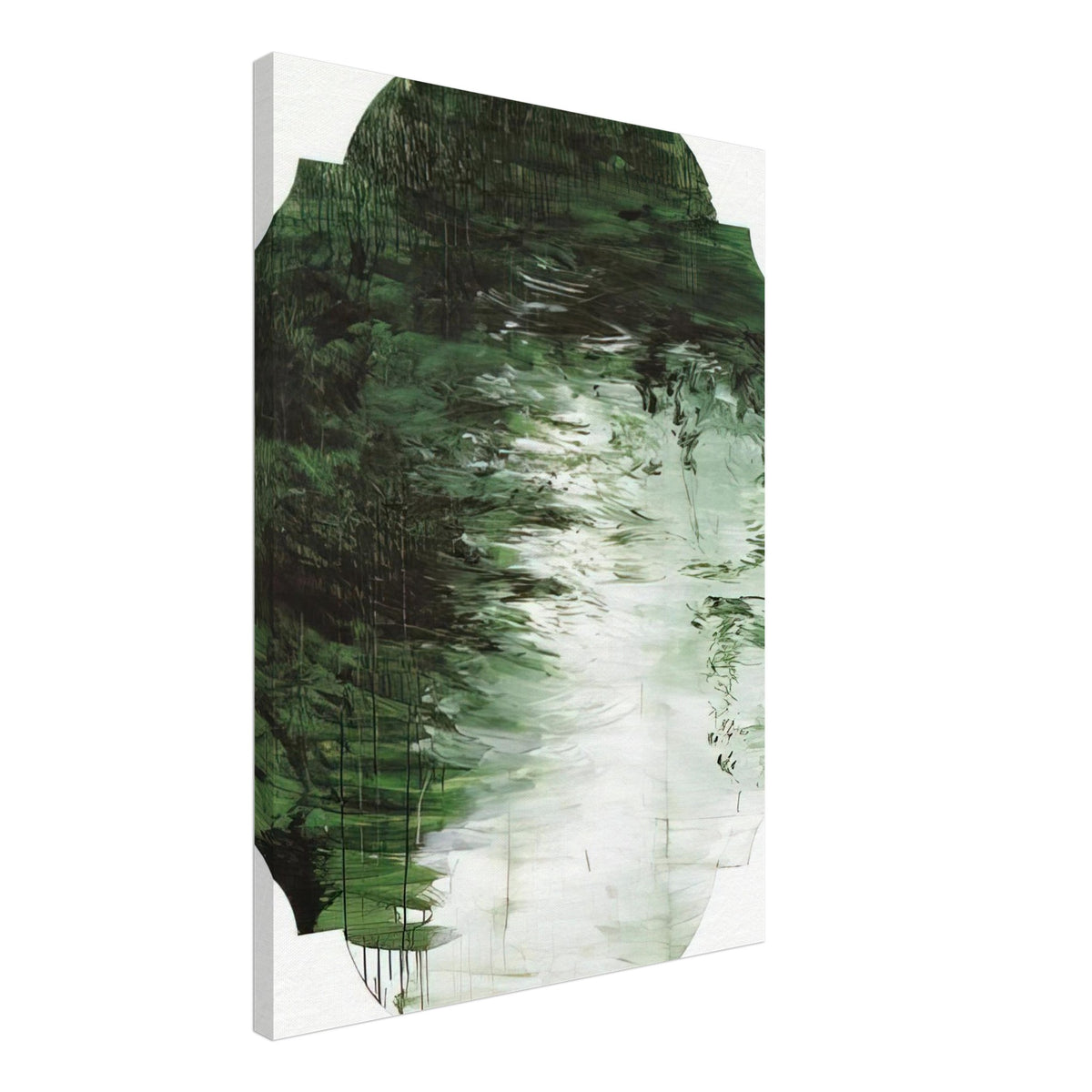 Untitled (A Painting in Nine Parts), Part V by Cy Twombly, canvas print, layered forest green, olive, 70x100 cm (28x40 in)