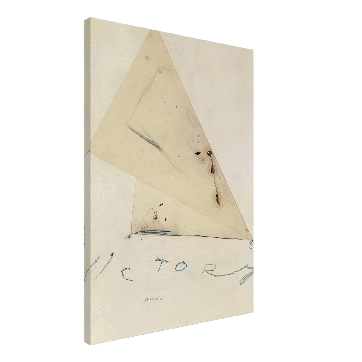 Victory by Cy Twombly, canvas print, overlapping triangular forms, delicate graphite lines, 70x100 cm (28x40 in)