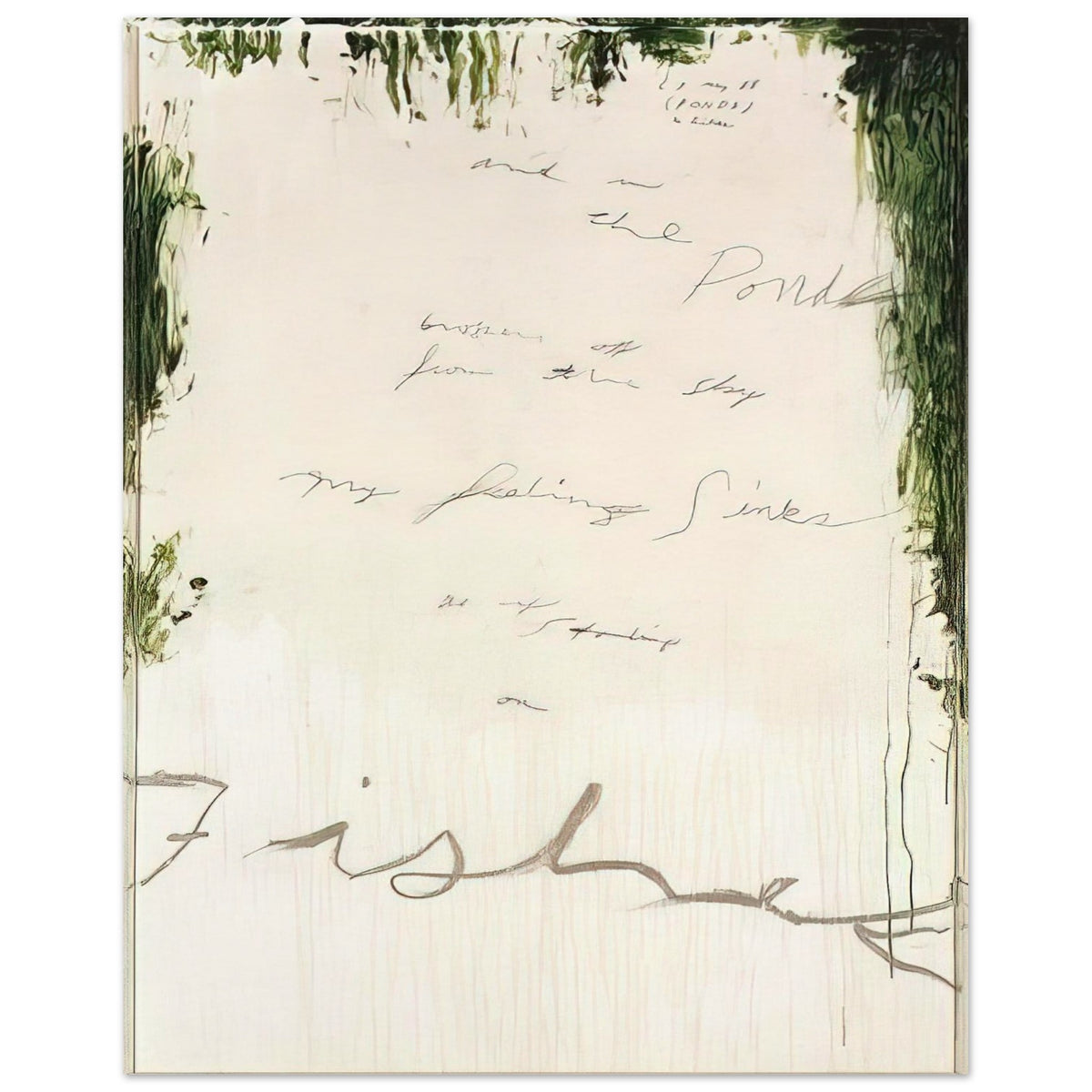 Untitled (A Painting in Nine Parts), Part I by Cy Twombly, poster, pale, almost white surface, 100x150 cm (40x60 in)