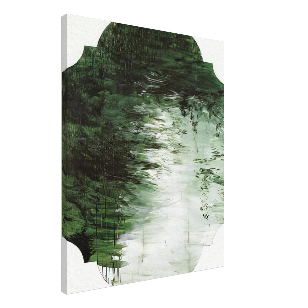 Untitled (A Painting in Nine Parts), Part V by Cy Twombly, canvas print, layered forest green, olive, 60x75 cm (24x30 in)