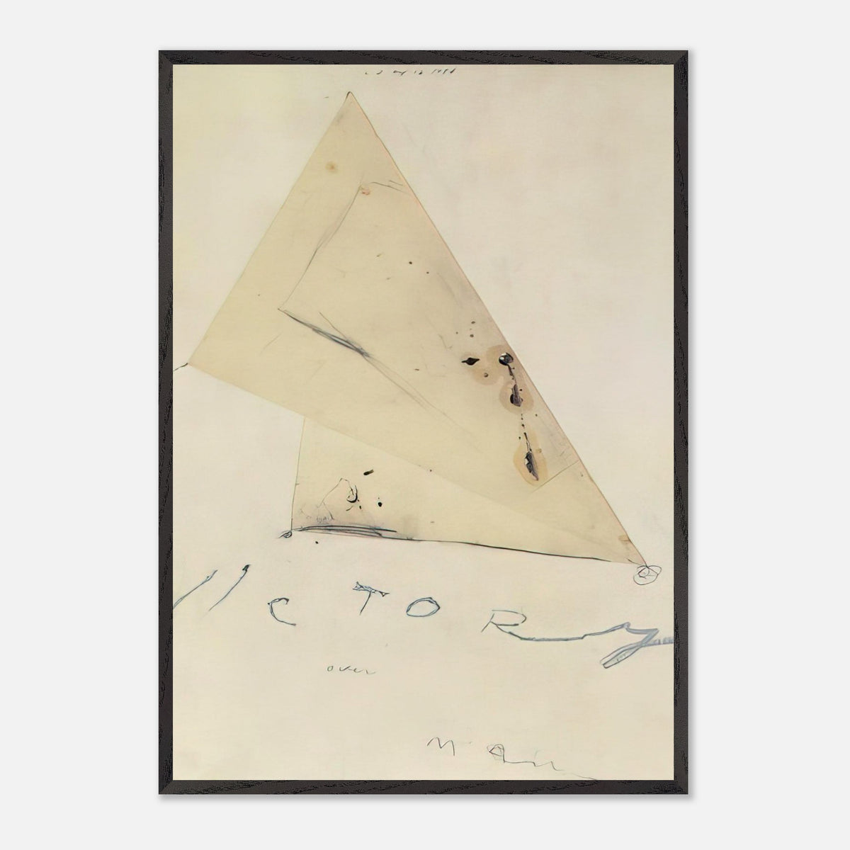 Victory by Cy Twombly, framed art print, overlapping triangular forms, fine graphite lines