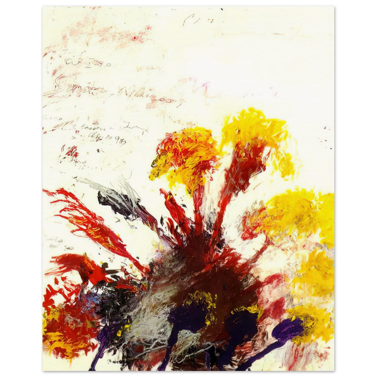 Summer Madness by Cy Twombly, poster, explosion of red, crimson, 75x100 cm (30x40 in)