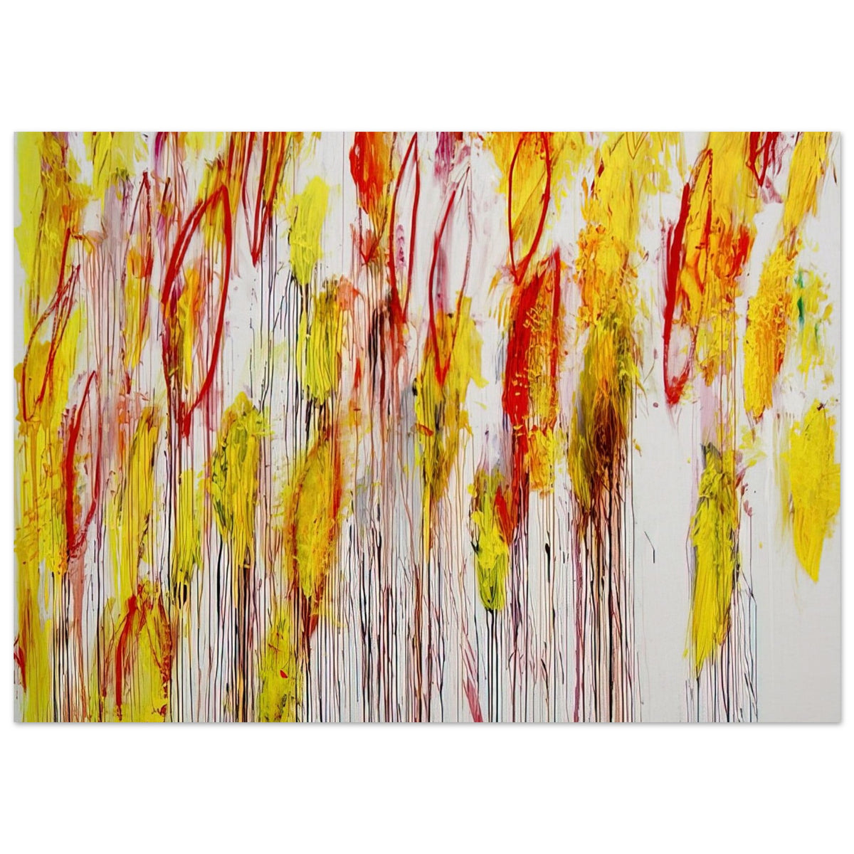 Lepanto, Part I by Cy Twombly poster, 60 × 90 cm / 24 × 36 in: This striking composition features energetic vertical brushstrokes, flowing lines….