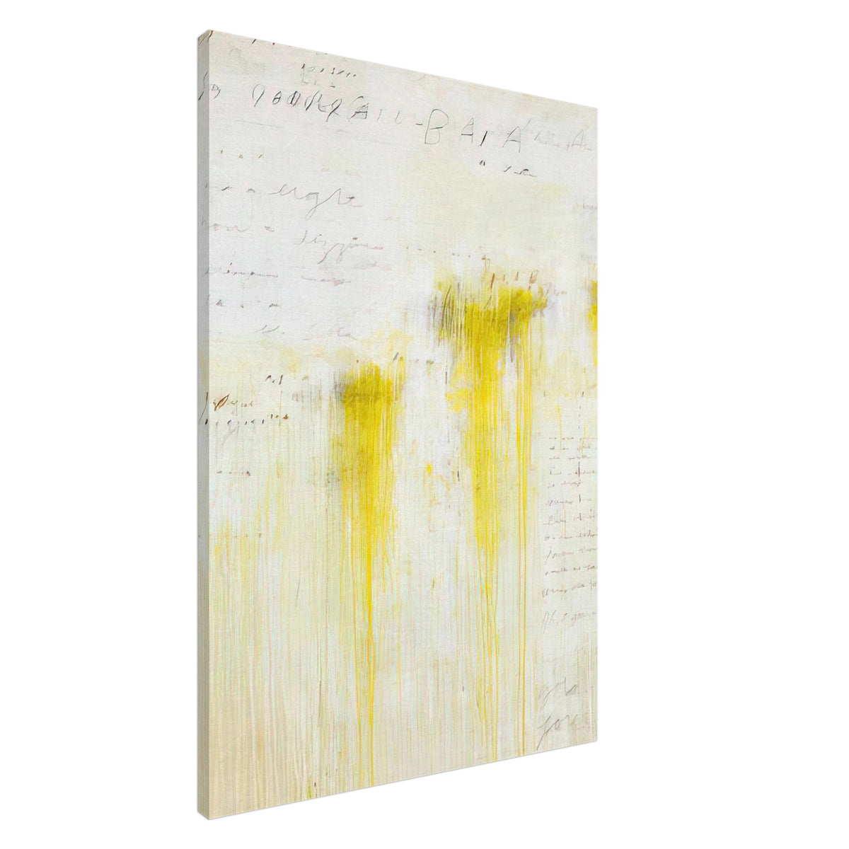 Quattro Stagioni II. Estate by Cy Twombly, canvas print, luminous yellow pigments, subtle orange accents, 45x60 cm (18x24 in)