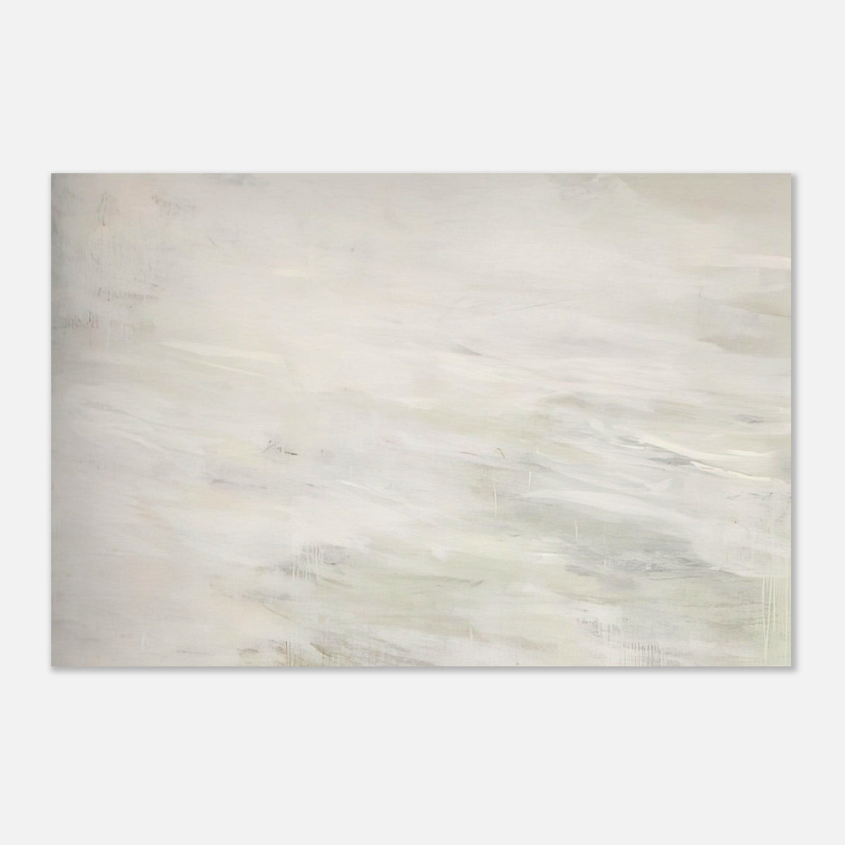 Hero and Leandro (A Painting in Four Parts) Part III by Cy Twombly poster: This minimalist composition features broad, flowing brushstrokes in white, pale gray, ivory….