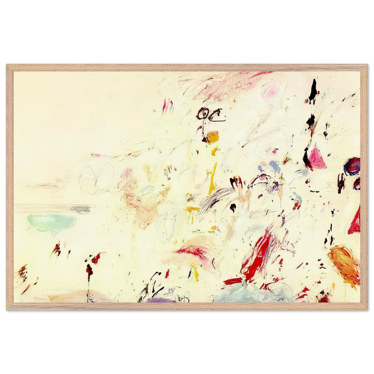 Bay of Naples by Cy Twombly framed art print, 60 × 90 cm / 24 × 36 in, white frame: Inspired by the atmosphere and light of the Bay of Naples in Italy, this distinctive composition combines….