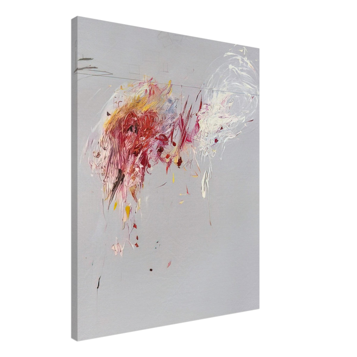 Nine Discourses on Commodus, Part V by Cy Twombly, canvas print, soft gray background, sweeping white strokes, 60x75 cm (24x30 in)