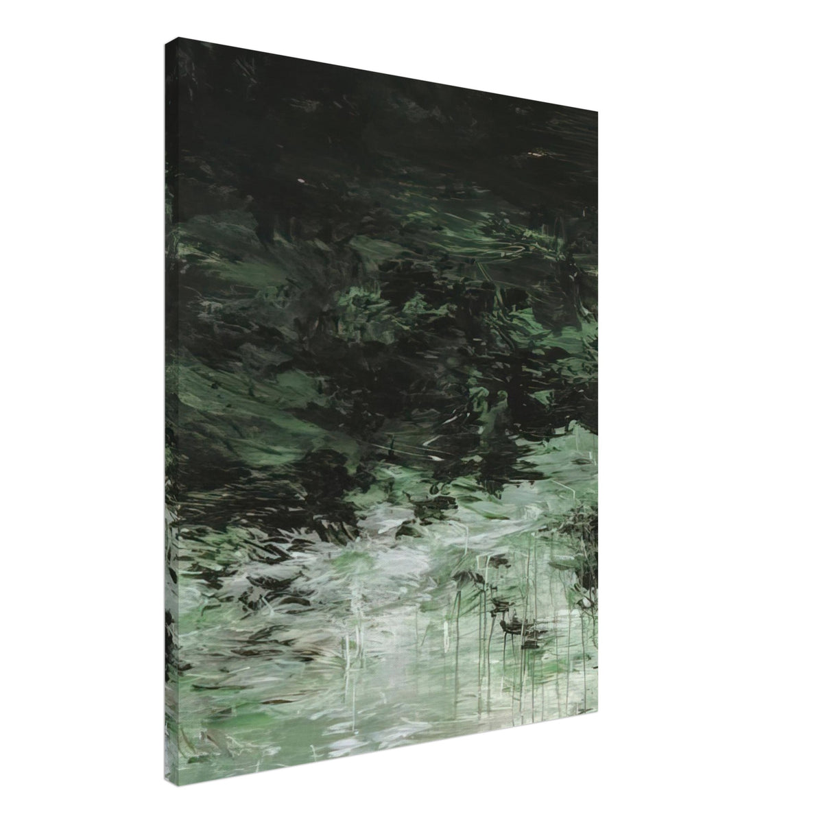 Untitled (A Painting in Nine Parts), Part VIII by Cy Twombly, canvas print, deep forest green, olive, 60x75 cm (24x30 in)