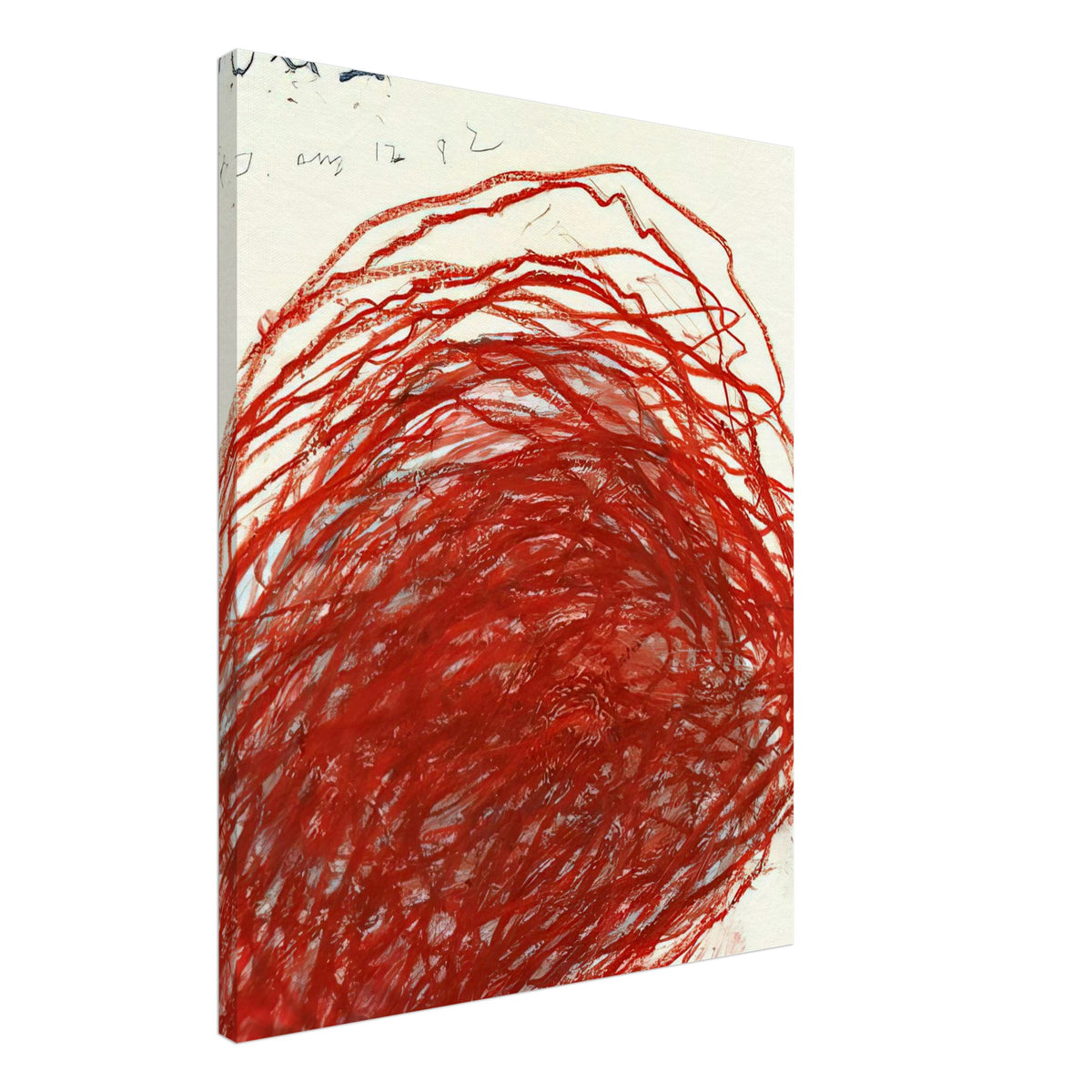 Suma by Cy Twombly, canvas print, intense mass of red and crimson marks arranged in sweeping, 70x100 cm (28x40 in)
