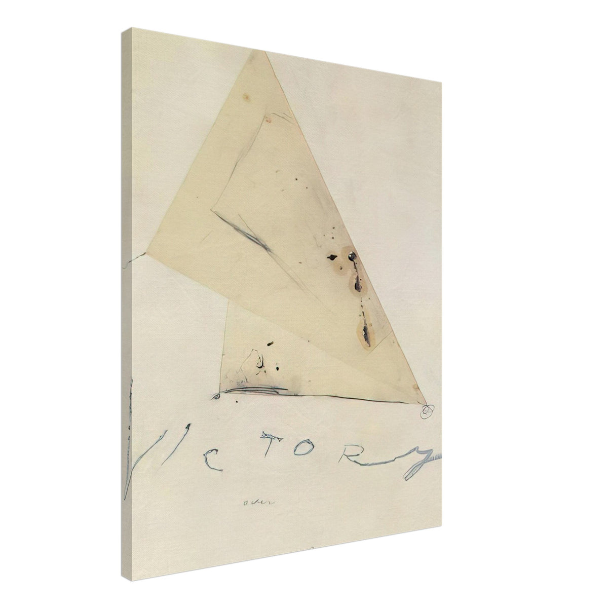 Victory by Cy Twombly, canvas print, overlapping triangular forms, delicate graphite lines, 60x75 cm (24x30 in)