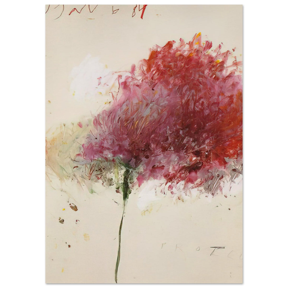 Proteus by Cy Twombly, poster, vibrant floral-inspired forms, spontaneous gestures, 100x150 cm (40x60 in)