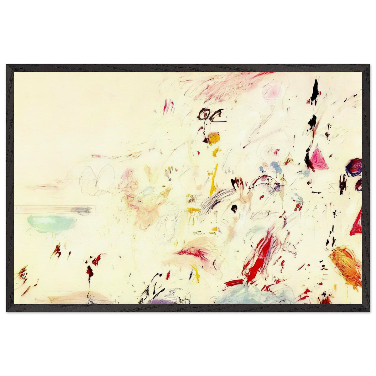 Bay of Naples by Cy Twombly framed art print, 800 × 1200 mm 32 × 48 inch, wood frame: Inspired by the atmosphere and light of the Bay of Naples in Italy, this distinctive composition combines….