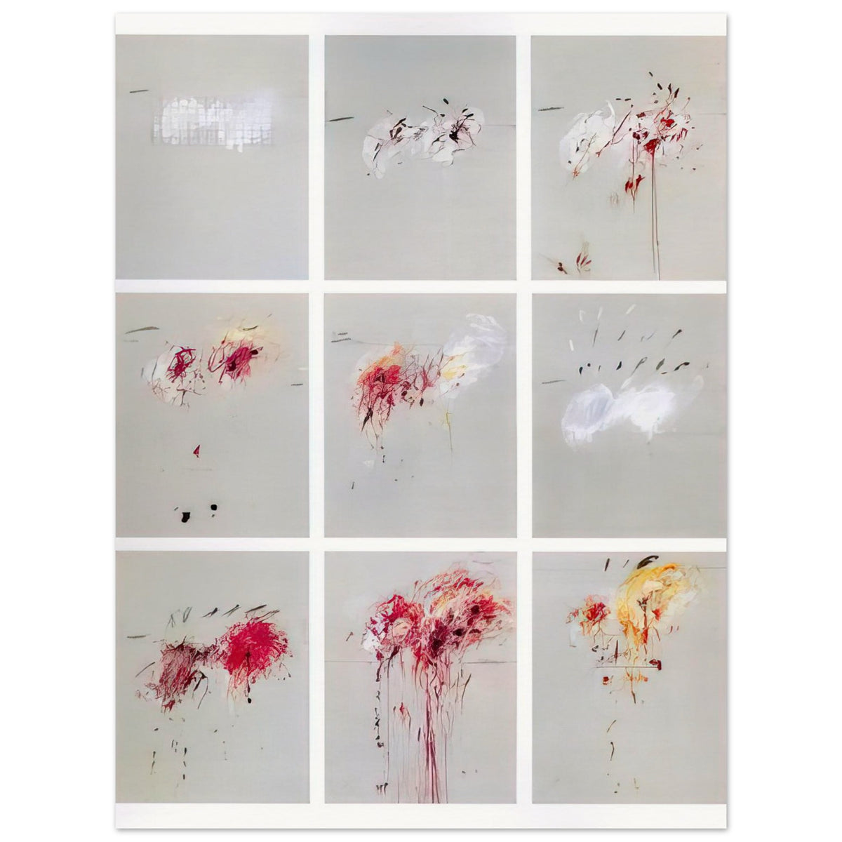 Nine Discourses on Commodus by Cy Twombly, poster, complete nine-part cycle in a single composition, bringing together, 27x35 cm (11x14 in)