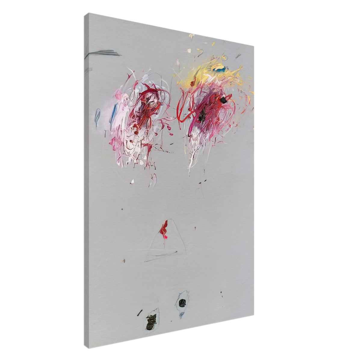 Nine Discourses on Commodus, Part IV by Cy Twombly, canvas print, muted gray background, delicate geometric lines, 45x60 cm (18x24 in)