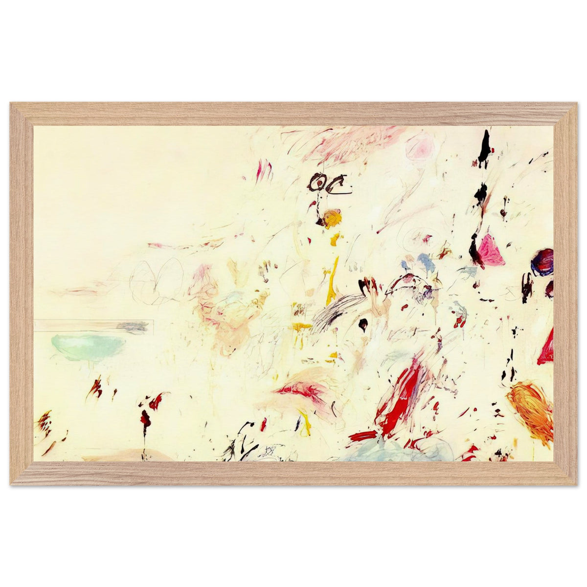 Bay of Naples by Cy Twombly framed art print, 50 × 70 cm / 20 × 28 in, wood frame: Inspired by the atmosphere and light of the Bay of Naples in Italy, this distinctive composition combines….
