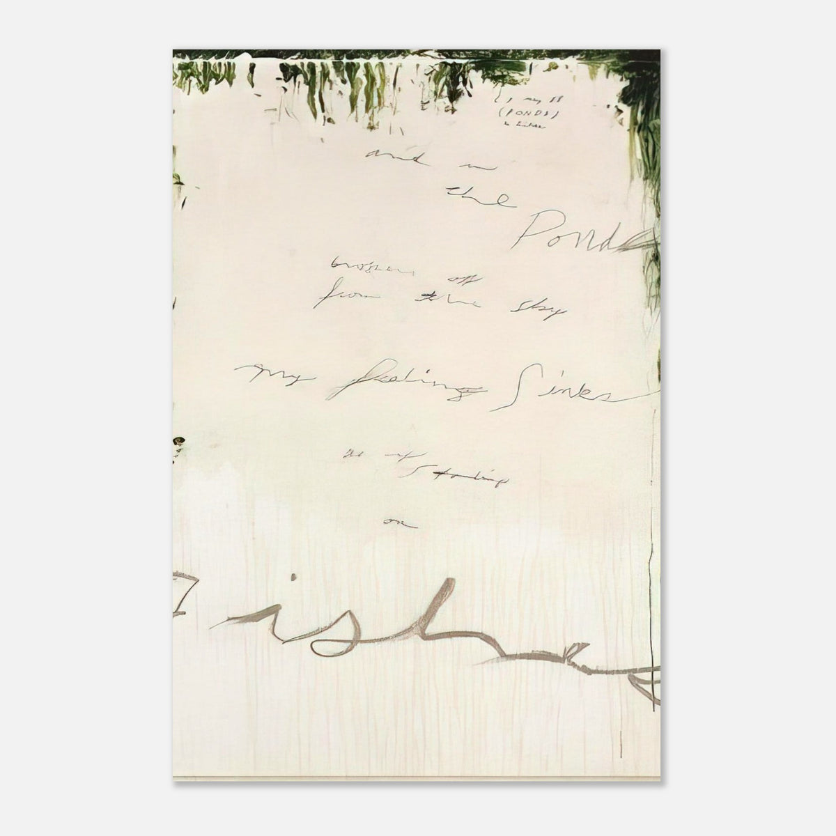 Untitled (A Painting in Nine Parts), Part I by Cy Twombly, poster, pale, almost white surface