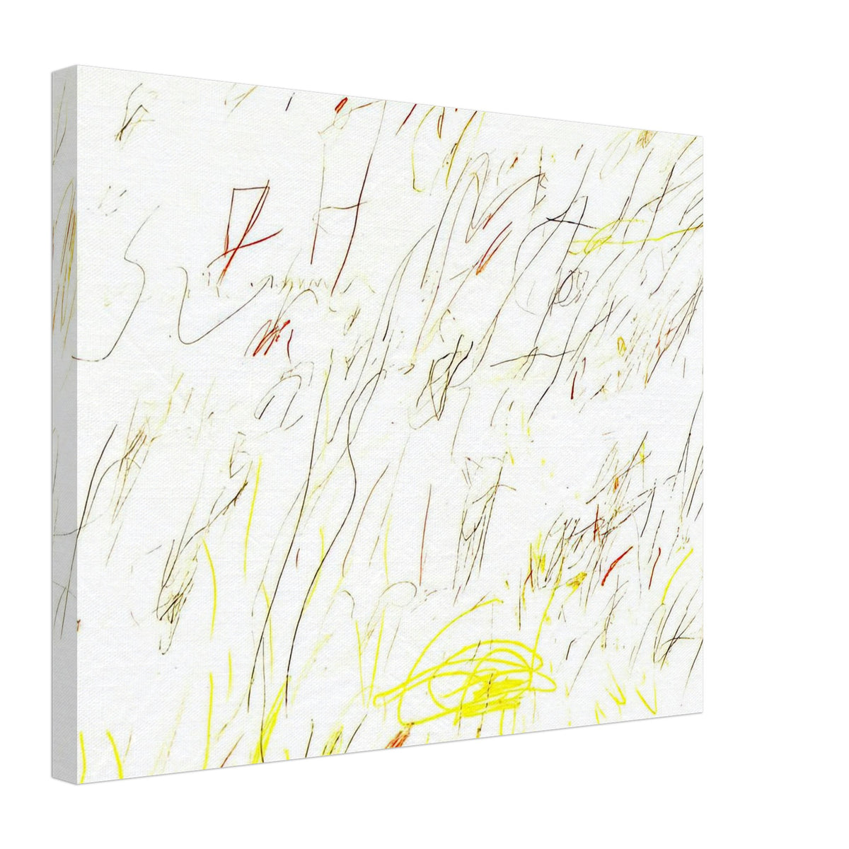 Blue Room by Cy Twombly canvas print, 70 × 100 cm / 28 × 40 in: a warm, pale background covered with delicate lines, spontaneous scribbles….
