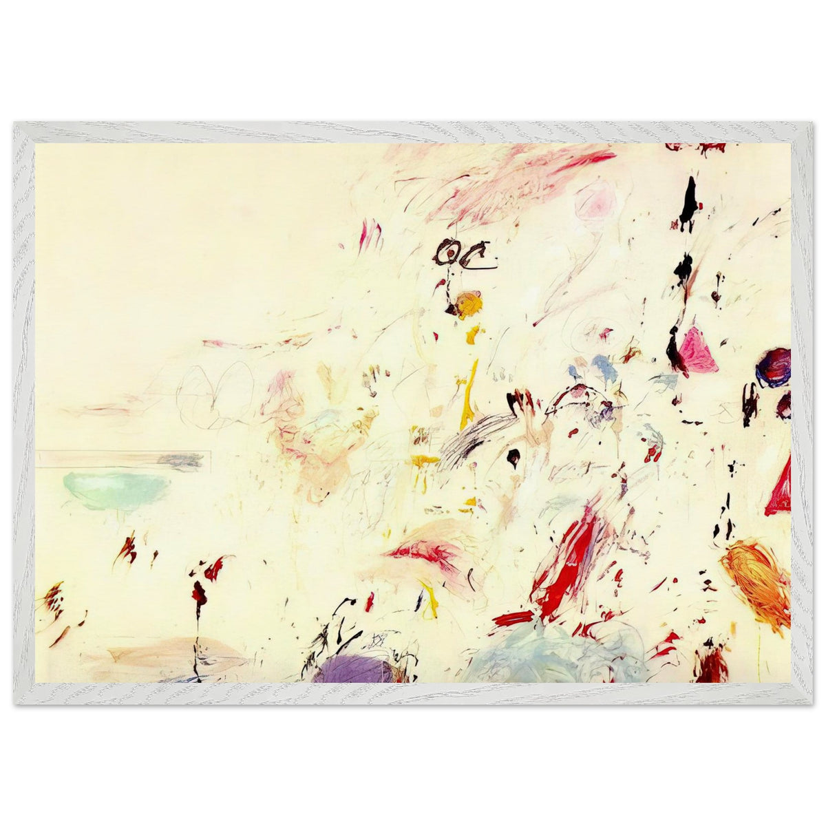 Bay of Naples by Cy Twombly framed art print, 30 × 45 cm / 12 × 18 in, white frame: Inspired by the atmosphere and light of the Bay of Naples in Italy, this distinctive composition combines….
