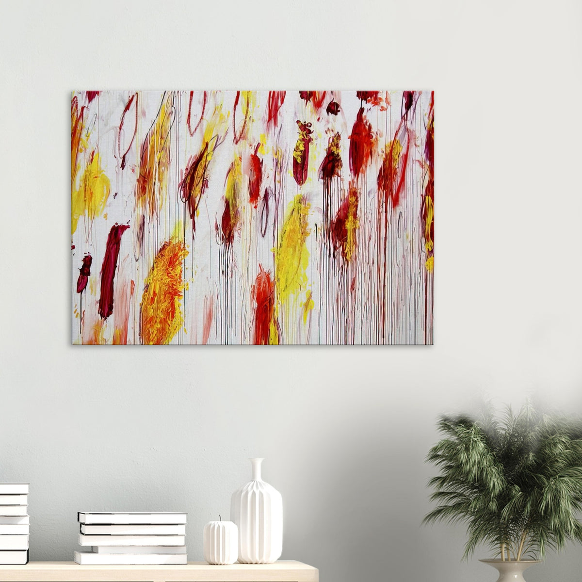 Lepanto, Part IV by Cy Twombly canvas print: This vibrant composition features sweeping vertical gestures, energetic brushstrokes….