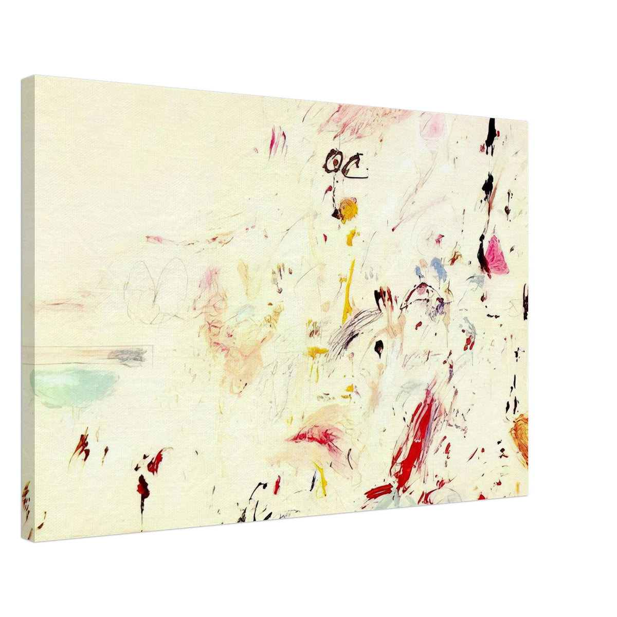 Bay of Naples by Cy Twombly canvas print, 70 × 100 cm / 28 × 40 in: a luminous cream background covered with delicate lines, spontaneous marks….
