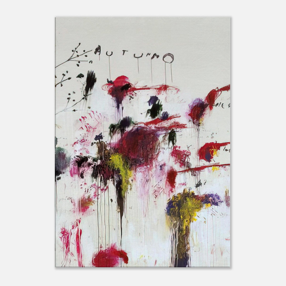 Quattro Stagioni II. Autunno by Cy Twombly, canvas print, vibrant arrangement of red, crimson