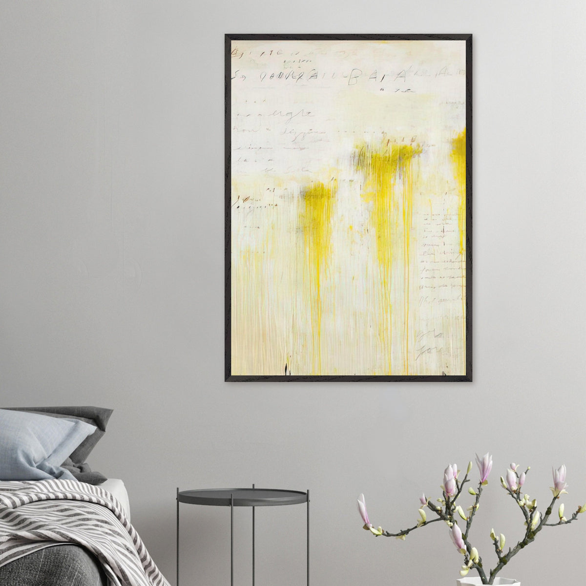 Quattro Stagioni II. Estate by Cy Twombly, framed art print, luminous yellow washes, subtle orange details