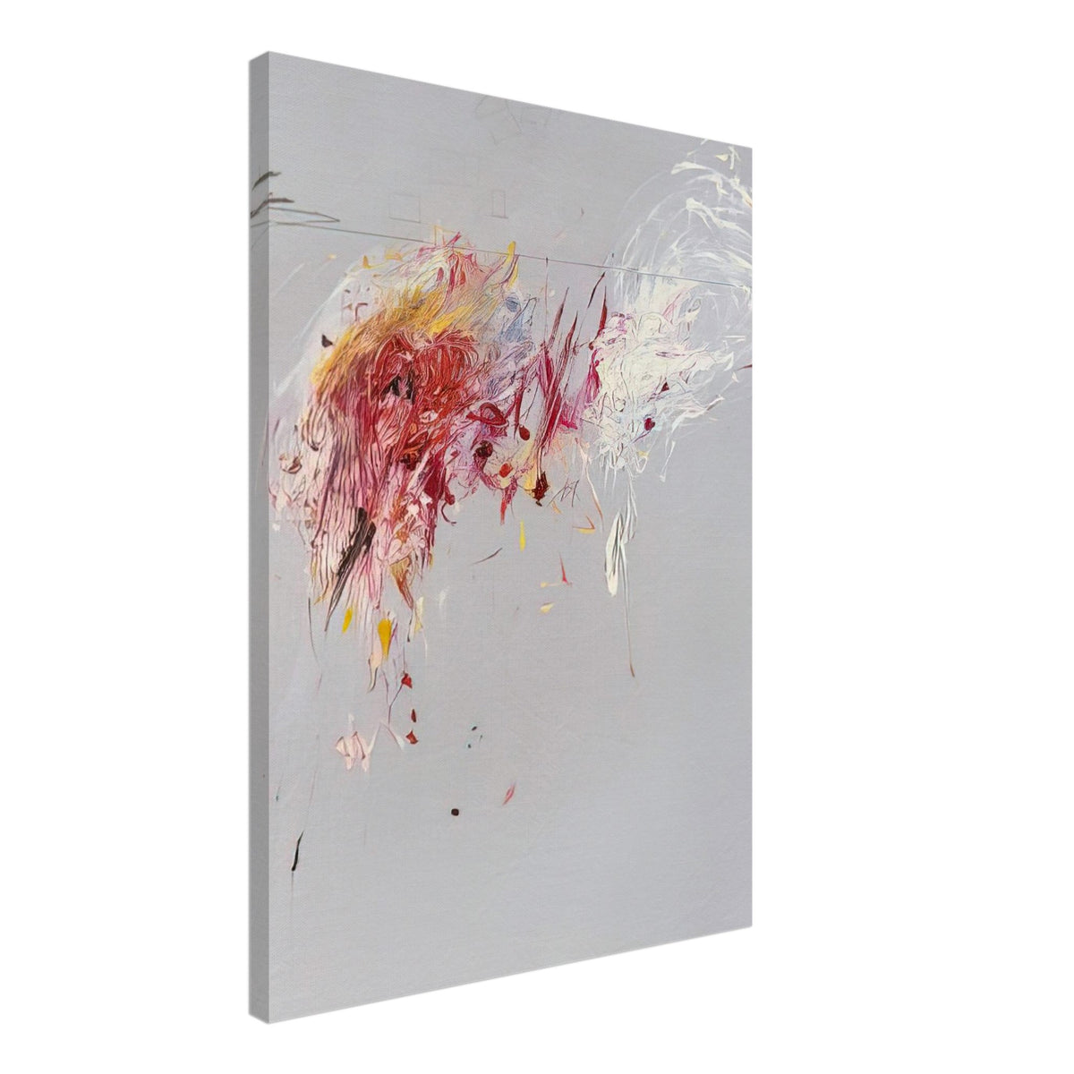 Nine Discourses on Commodus, Part V by Cy Twombly, canvas print, soft gray background, sweeping white strokes, 70x100 cm (28x40 in)