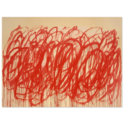 Untitled (Bacchus) by Cy Twombly poster, 100 × 150 cm / 40 × 60 in: Thick, energetic strokes move across the composition in an almost continuous flow….