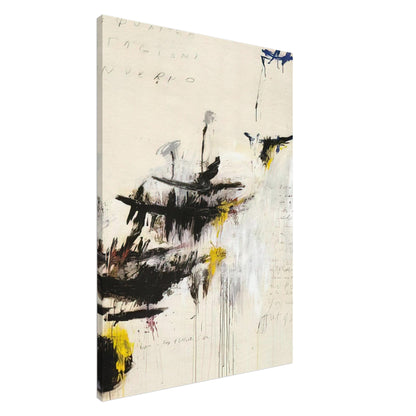 Quattro Stagioni I. Inverno by Cy Twombly, canvas print, bold black brushstrokes, flowing paint drips, 45x60 cm (18x24 in)