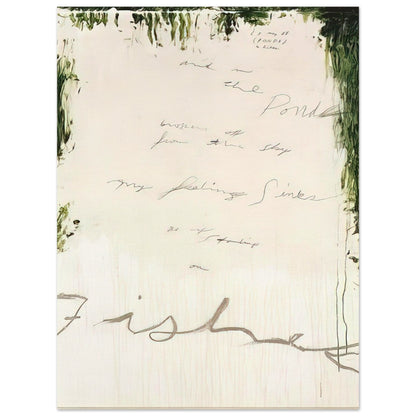 Untitled (A Painting in Nine Parts), Part I by Cy Twombly, poster, pale, almost white surface, 40x50 cm (16x20 in)