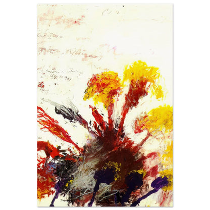 Summer Madness by Cy Twombly, poster, explosion of red, crimson, 20x25 cm (8x10 in)