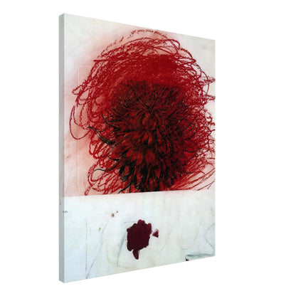 Pan II by Cy Twombly, canvas print, intense mass of red and crimson marks surrounded by intricate dark, 50x70 cm (20x28 in)