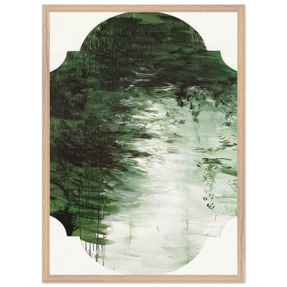 Untitled (A Painting in Nine Parts), Part V by Cy Twombly, framed art print, deep forest green, olive, 60x80 cm (24x32 in), black frame