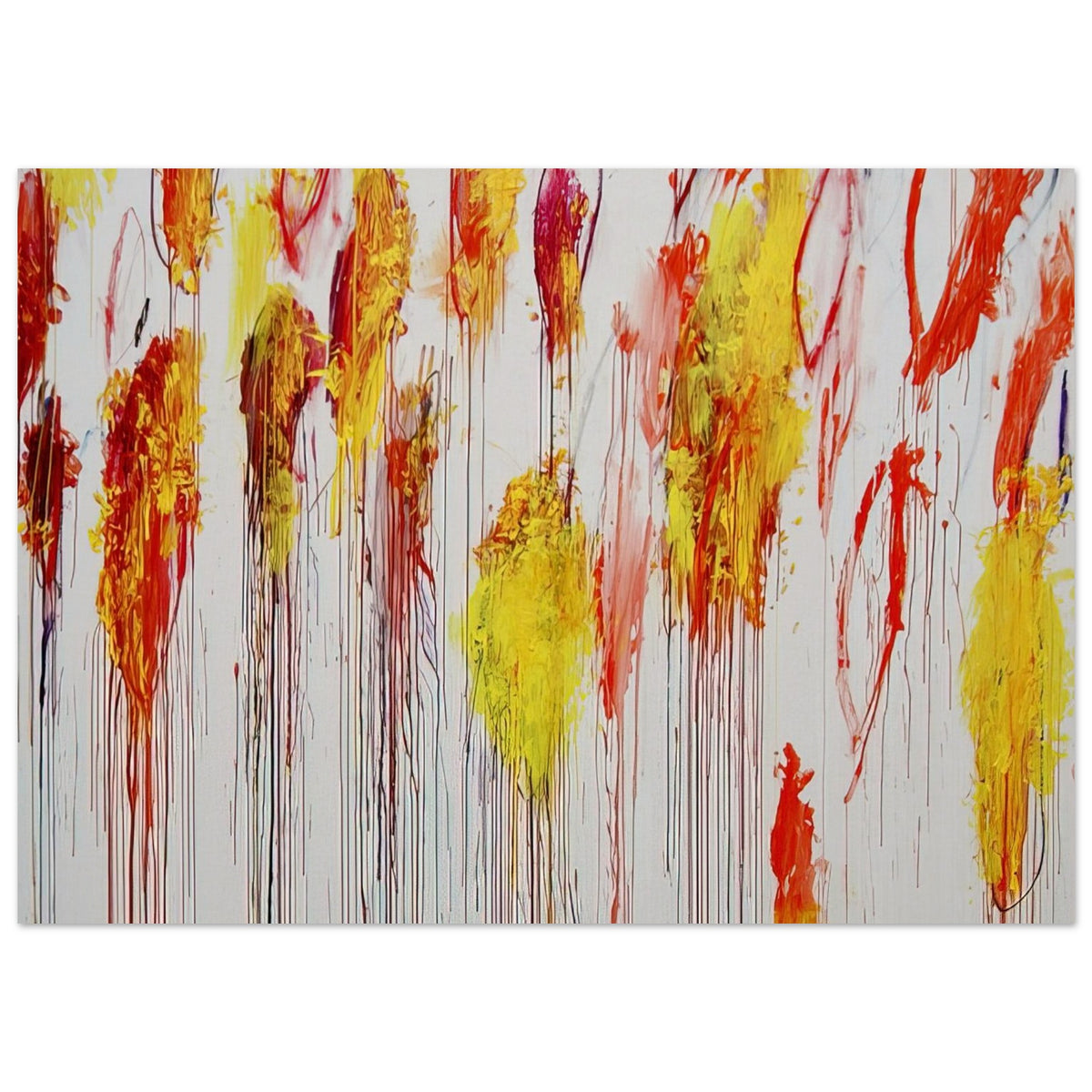 Lepanto, Part XII by Cy Twombly poster, 50 × 70 cm / 20 × 28 in: This expressive composition features a pale turquoise background covered with vivid yellow, golden ochre….
