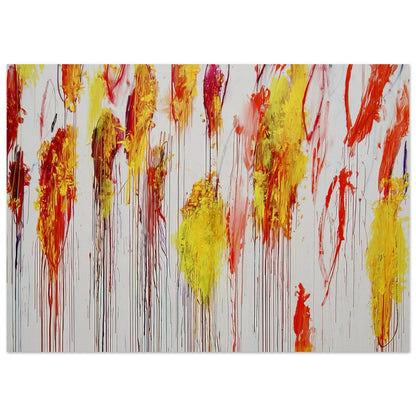 Lepanto, Part XII by Cy Twombly poster, 50 × 70 cm / 20 × 28 in: This expressive composition features a pale turquoise background covered with vivid yellow, golden ochre….