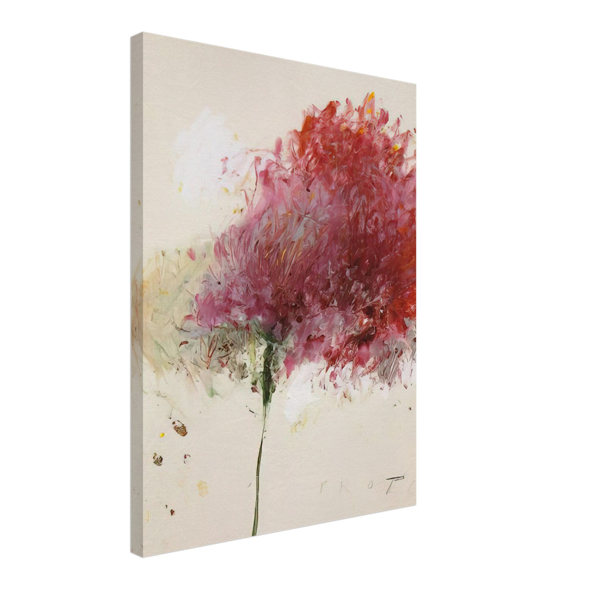 Proteus by Cy Twombly, canvas print, vibrant cluster of red, crimson, 60x75 cm (24x30 in)