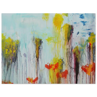 Lepanto, Part VII by Cy Twombly poster, 60 × 90 cm / 24 × 36 in: This expressive composition features a luminous pale blue background layered with vivid yellow….