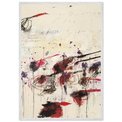 Quattro Stagioni: Autunno by Cy Twombly, framed art print, sweeping brushstrokes, spontaneous scribbles, 40x50 cm (16x20 in), black frame