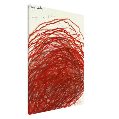 Suma by Cy Twombly, canvas print, intense mass of red and crimson marks arranged in sweeping, 45x60 cm (18x24 in)