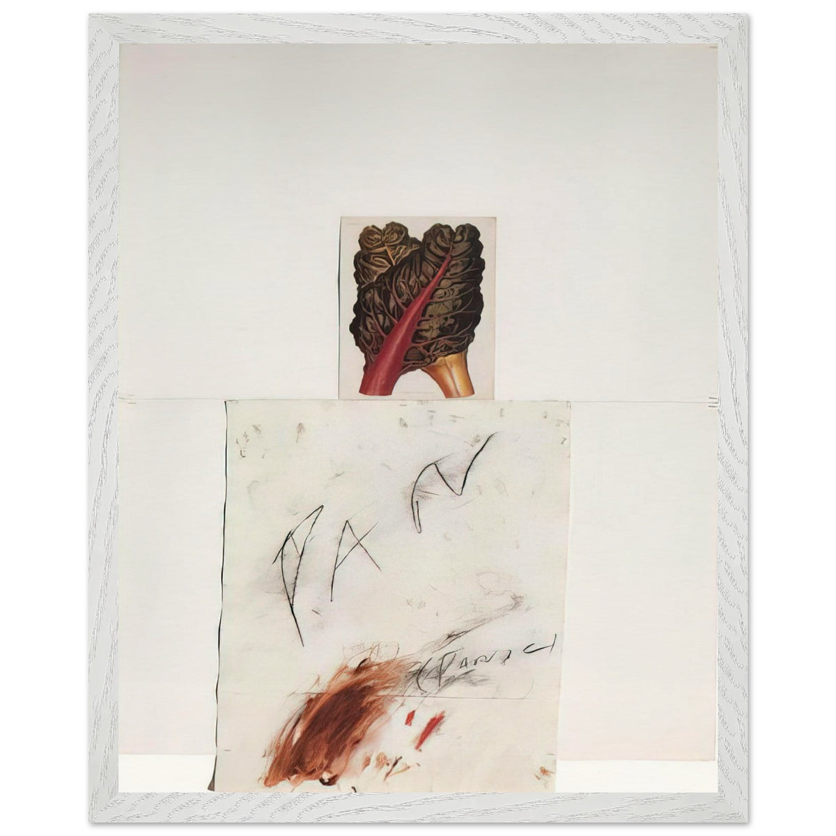 Pan by Cy Twombly, framed art print, natural imagery, abstract drawing, 60x80 cm (24x32 in), black frame