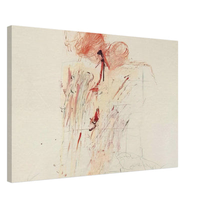 Death of Pompey (Rome) by Cy Twombly canvas print, 50 × 75 cm / 20 × 30 in: expressive red and reddish-orange gestures across a warm, pale background….