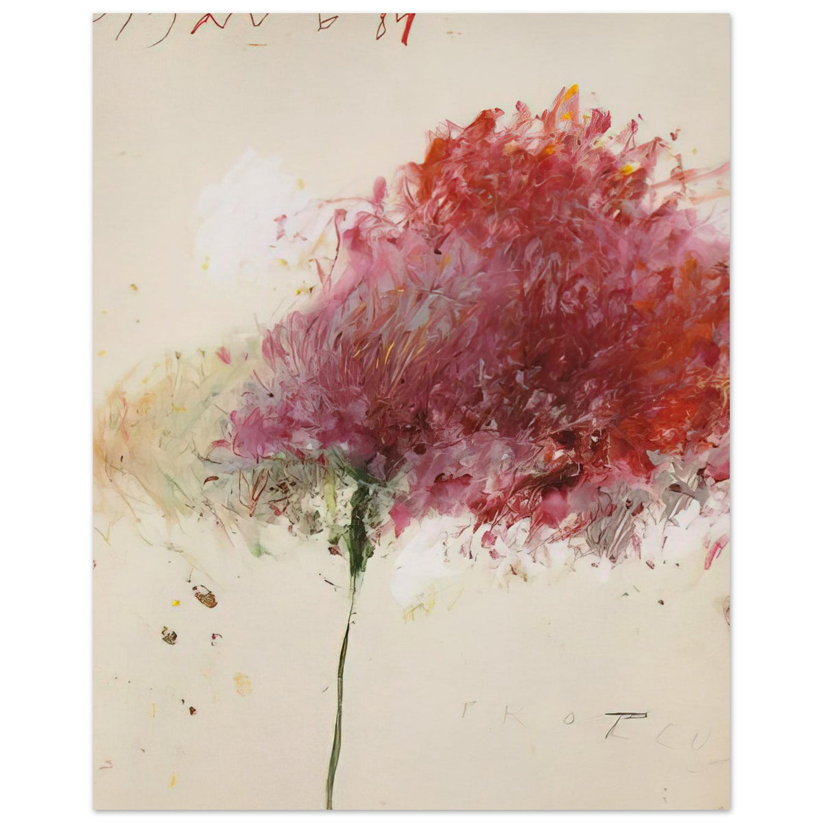 Proteus by Cy Twombly, poster, vibrant floral-inspired forms, spontaneous gestures, 27x35 cm (11x14 in)