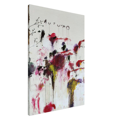 Quattro Stagioni II. Autunno by Cy Twombly, canvas print, vibrant arrangement of red, crimson, 45x60 cm (18x24 in)
