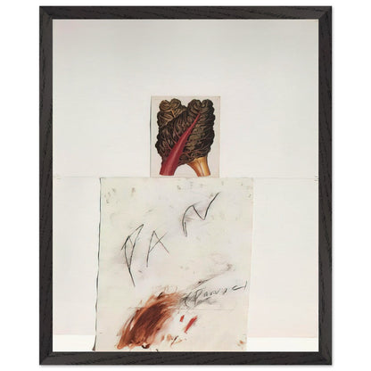 Pan by Cy Twombly, framed art print, natural imagery, abstract drawing, 60x80 cm (24x32 in), wood frame