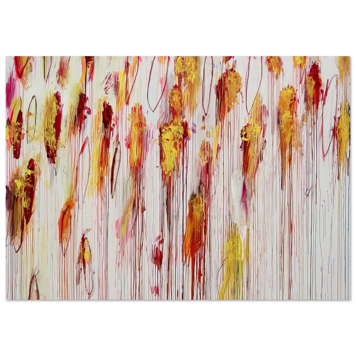 Lepanto, Part VIII by Cy Twombly poster, 75 × 100 cm / 30 × 40 in: This expressive composition features an expansive pale background filled with energetic marks….