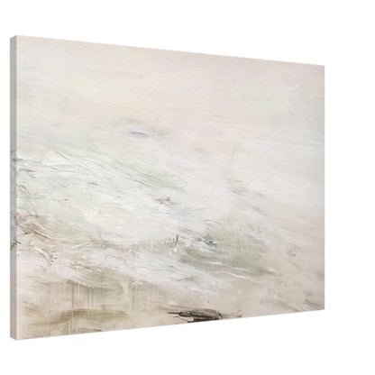 Hero and Leandro (A Painting in Four Parts) Part II by Cy Twombly canvas print, 40 × 50 cm / 16 × 20 in: This atmospheric composition features an expansive pale background with flowing white and gray….