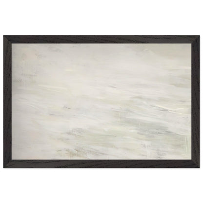 Hero and Leandro (A Painting in Four Parts) Part III by Cy Twombly framed art print; featuring expansive ivory and white tones, delicate pale gray marks, subtle beige shades; size A1 (59.4 × 84.1 cm); white frame.